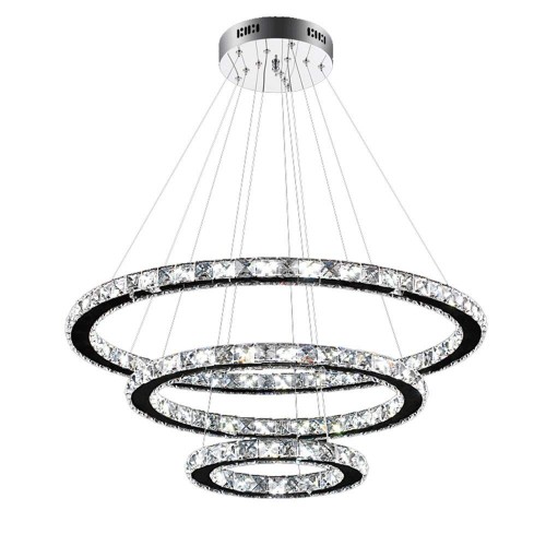 LED Kristall Design Hängelampe Deckenlampe Kreative Kronleuchter Ring Kronleuchter