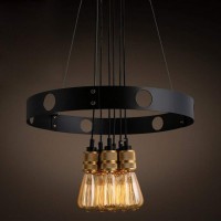 Retro Pendelleuchten - Runde Hängelampen - Antike Industrie Ring Design - Kreative dekorative Pendelleuchte - Lampenschirm aus Eisen