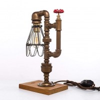 Wasser Rohrlampe Nachttischlampe des industriellen Windes kreative Edison-dimmable Tischlampe