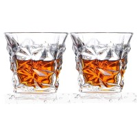 Diamant-Design Whisky Gläser Bleifreie Kristallgläser 2er Set
