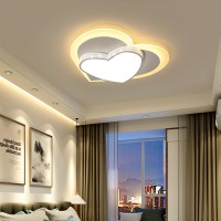 LED Schlafzimmer Licht weiß Deckenleuchte 45W dimmbare herzförmige Leuchte modernes Design Deckenleuchte kreative Metall Acryl Kronleuchter Küchenleuchte L50cm * B46cm * H8cm