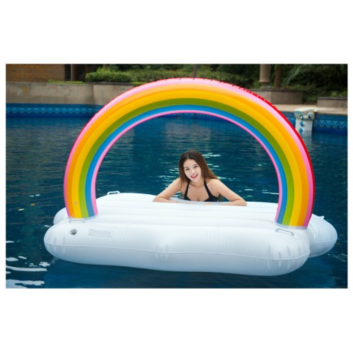 Regenbogen Wolke Aufblasbarer Pool Floß Schwebebett Wasserspielzeug