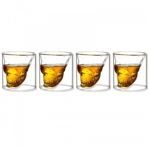 Skull Gläser Schädel Gläser Totenkopf Whisky Gläser 4er Set