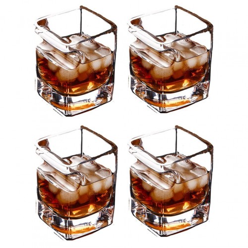 Zigarre Glas, Whisky Gläser mit Zigarrenetui 4er Set