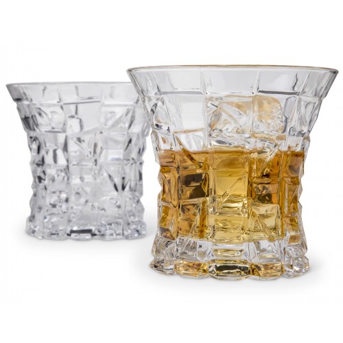 Breiter Rand Design Whisky Gläser 2er Set