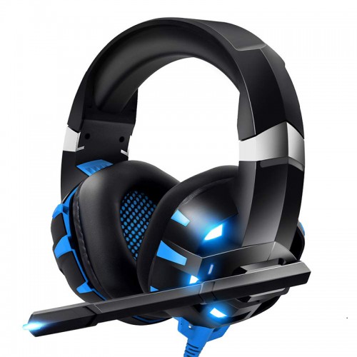 RUNMUS Gaming Headset Xbox One Headset mit 7.1 Surround Sound Stereo, PS4 Headset mit Noise Cancelling-Mikrofon und LED-Licht, Kompatibel mit PC, PS4, Xbox One Controller (Adapter benötigt), Nintendo Switch