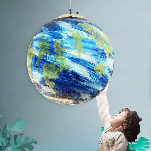 Creative Nordic minimalistischen Einkopf-Planetarischer Kronleuchter Erde Kinderzimmer Lampe Chandelier