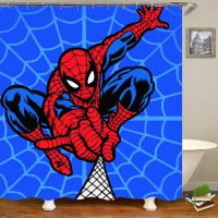 3D Spiderman Badezimmer Duschvorhang Cartoon Anime Polyester Stoff Wasserdicht Duschvorhang