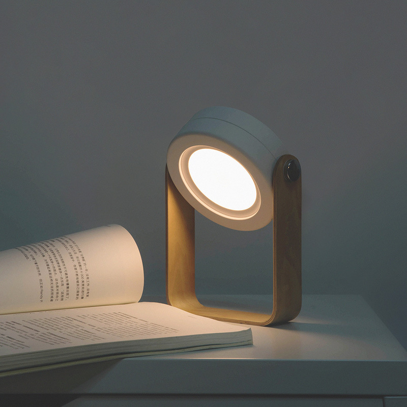 3 Helligkeitsstufen Touch-Bedienung MojiDecor Tragbare Tischlampe LED Nachtlicht Laterne Nachttischlampe mit Holz-Handgriff klappbare Tischleuchte Leselampe für Schlafzimmer Wohnzimmer Camping