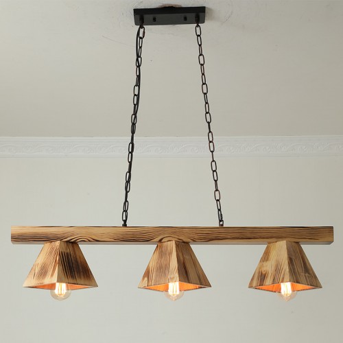 Pendelleuchte - Holz handgefertigt hängende Pendelleuchten Kreativität Restaurant Kronleuchter LED Pendel Lampe E27 