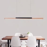 LED Hängeleuchte esstisch Pendelleuchte aus Holz dimmbar 35W mit den Fernbedienung pendellampe höhenverstellbar Hängelampe esszimmer, Arbeitszimmer, Wohnzimmer, Küche 