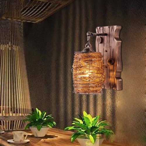 Industrie Wandleuchten Loft Holz Retro für Restaurant, Gang, Korridor, Eingang, Bar, Cafe, Schlafzimmer Nachttisch Wandlampe 