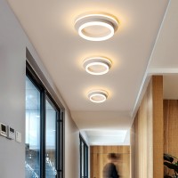 LED Deckenlampe Modern  in Ringoptik  Warmweiß Deckenleuchte Rund Innen Deckenbeleuchtung aus Aluminium 