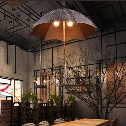 Industrie Retro Kreativ Regenschirm Leuchter, Restaurant Ausstellungshalle Bar Café Eisenkunst Beleuchtung