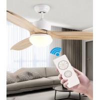 Energiespar Deckenventilator mit dimmbarer LED Beleuchtung und Fernbedienung, 122cm, sehr leise [Energieklasse A+]