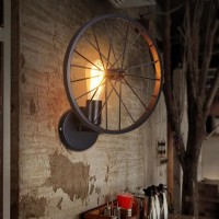 E27 Rad Retro Deckenleuchte - Vintage Deckenleuchte - Antike Beleuchtung Industrie Deckenbeleuchtung (Glühlampen nicht enthalten)