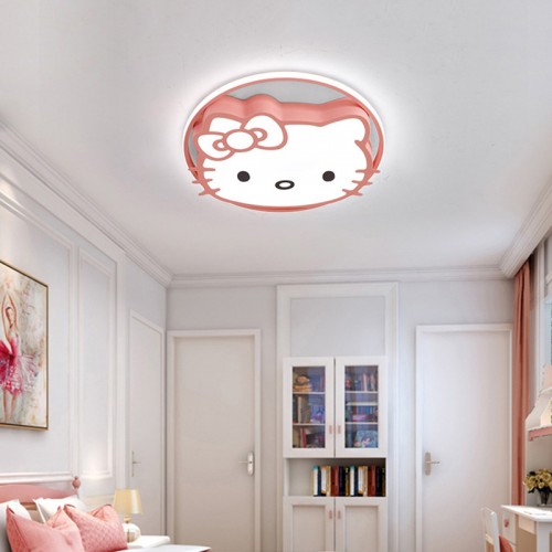 kitty Deckenleuchte LED Ultradünne Dimmbar mit Fernbedienung - Jungen Und Mädchen Cartoon Lampe 48CM 56W Deckenlampe für Kindergarten Küche Schlafzimmer(Dimmbar)