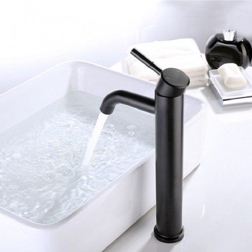 Edelstahl Einhebel Einlochmontage Bad Becken Waschbecken Wasserhahn - Matte Black