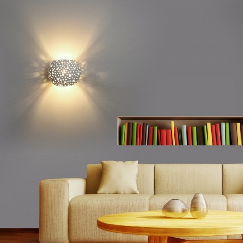 Moderne umweltfreundliche ovale Gipswandlampe des Schlafzimmerflurwohnzimmers