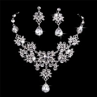 Brautschmuck Wassertropfen Halskette und Ohrringe Schmuck Set Geschenke passen mit Brautkleid