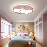 Herzförmige LED-Schlafzimmerlampe rosa warme und romantische Deckenlampe Kinderbeleuchtung