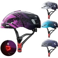 Fahrradhelm Herren und Damen Mountainbike-Rennradhelm mit USB-Lade-Warnlichthelm