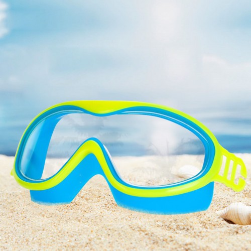 Silikon wasserdichte Anti-Fog HD Taucherbrille mit großem Rahmen Schwimmbrille für Kinder