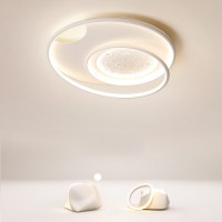 Vollspektrum-Schlafzimmerlampe, moderne minimalistische Mond-Deckenlampe, nordische kreative Kinderzimmerlampe, cremefarbener Stil, Hauptschlafzimmerlampe