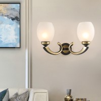 Alle Kupfer-Nachttischlampen im europäischen Stil, minimalistische Atmosphäre, kreative Wandlampen, Wohnzimmer, Treppenhaus-Wandlampen