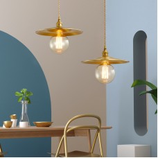 Neue Messing-Strohhut-Kronleuchter im industriellen Stil, nordische Retro-Loft-Persönlichkeit, Restaurant-Bar, Nachttisch-Vollkupfer-Beleuchtung