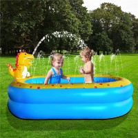 Aufblasbarer quadratischer Swimmingpool-Rasen-Spielmatte-Elefant-Sprinkler-Pool-Basketballständer-aufblasbarer doppelter Dinosaurier-Brunnen
