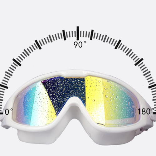 Galvanik bunte Schwimmbrille mit großem Rahmen HD wasserdichte Antibeschlag-Schwimmbrille Unisex-Schwimmbrille