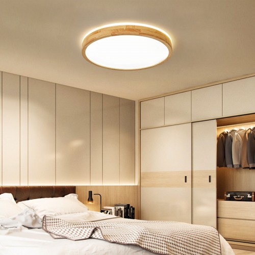 Nordische Massivholz-Deckenlampe, einfache LED-Deckenlampe, moderne atmosphärische Wohnzimmerlampe, Arbeitszimmerlampe, Protokolllampen