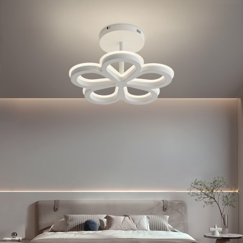 Kreativer Kronleuchter in Blumenform, LED-Schlafzimmerlampe, einfache moderne Deckenlampe, moderne Deckenleuchte, dimmbare LED-Deckenlampe mit Fernbedienung