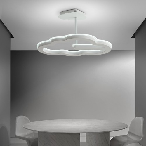 Kinderzimmer Kronleuchter in Wolkenform, moderne LED-Deckenleuchte, dimmbare Deckenleuchte mit Fernbedienung, kreative Acryl-Kronleuchter