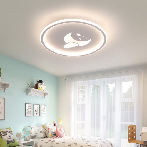 Moon Star Cartoon LED-Deckenleuchte, dimmbare Deckenleuchte, kreative Acryl-Kronleuchter-Deckenleuchte für Kinderzimmer, Schlafzimmer, Wohnzimmer