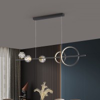 Moderne Pendelbeleuchtung, dimmbarer LED-Kreativ-Kronleuchter, lineare Pendelleuchte, Kücheninsel, verstellbare Hängeleuchte für Esszimmer, Wohnzimmer