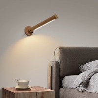 360 drehbare Wandleuchte, LED-Wandleuchte aus Holz, magnetisch abnehmbare Wandleuchte, stufenlos dimmbare, wiederaufladbare Wandleuchte, USB-Nachtlampe